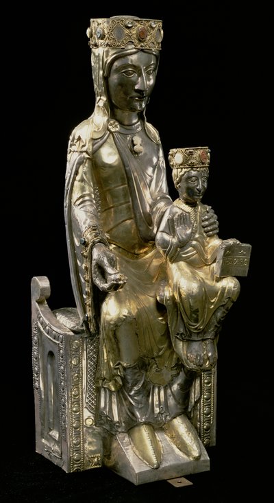 Madonna und Kind auf dem Thron, Statuette, Französisch, 12. Jahrhundert von Unbekannt Unbekannt